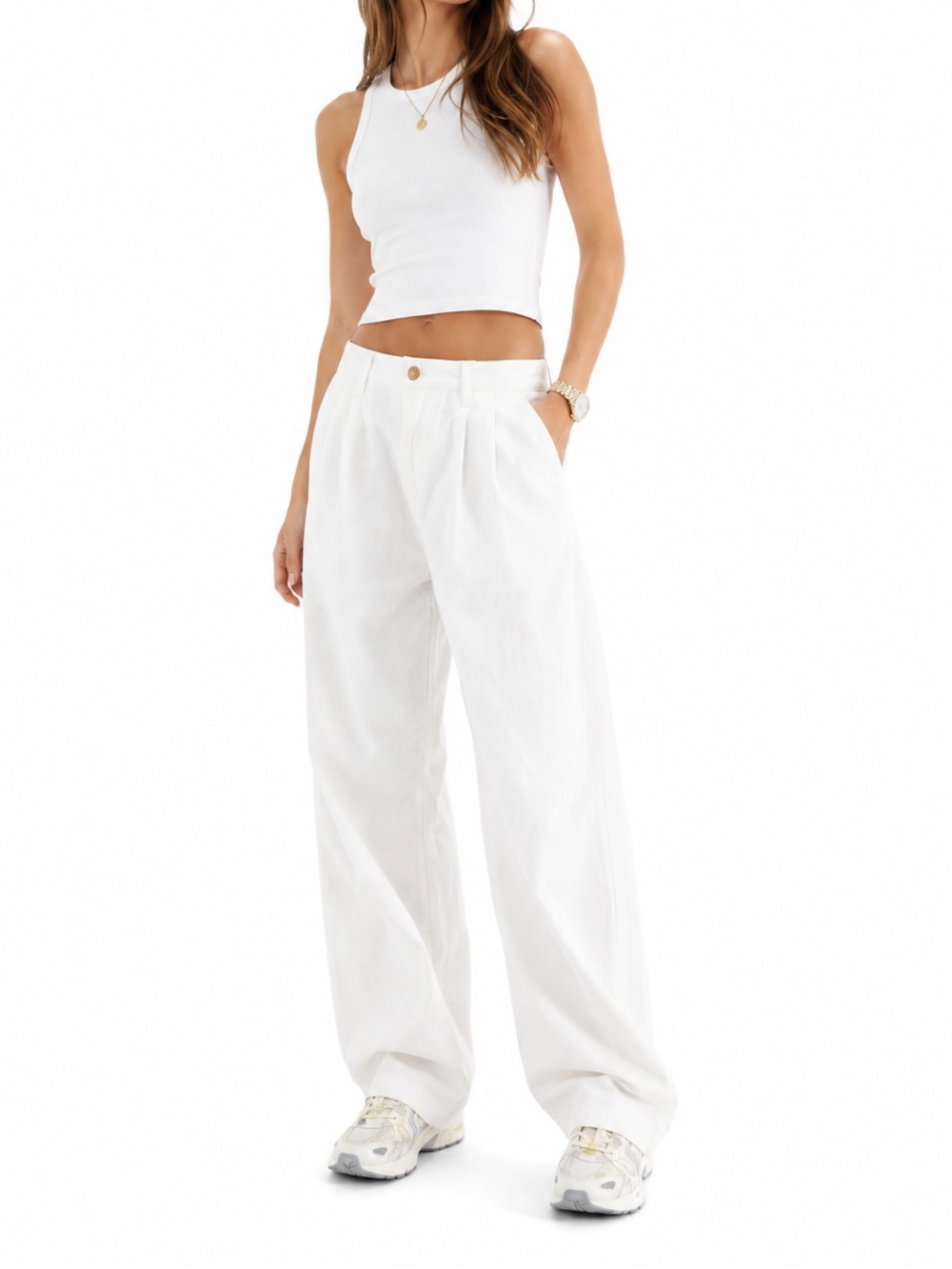 ASOS DESIGN White Barrel Leg Balloon Pants Women’s US 4 EU 36